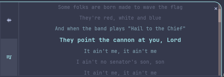 Live Lyrics View